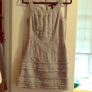 BCBG Teagan Ruffle Tulle Annie Pearl Grey dress
